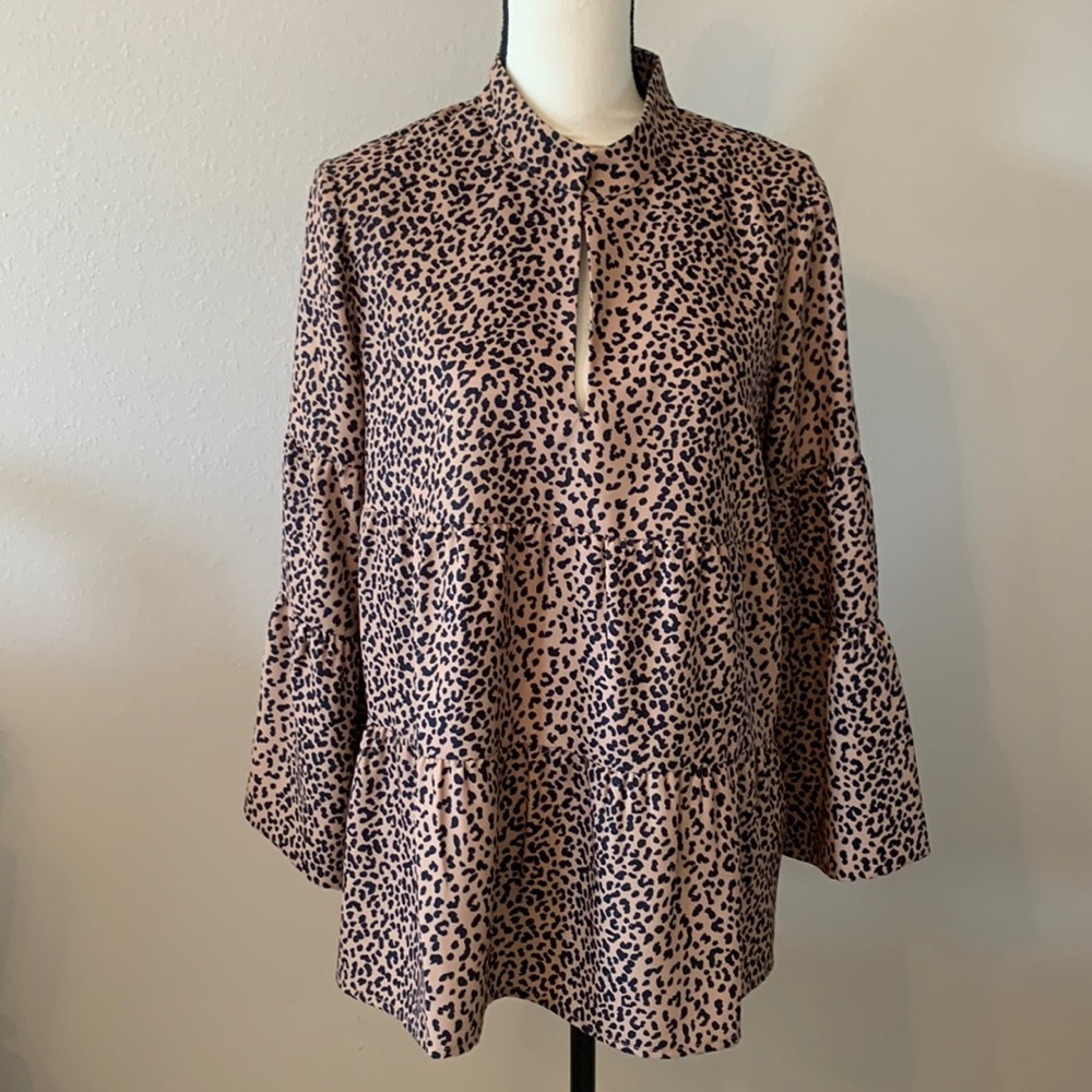 TUCKERNUCK EDITH LEOPARD PRINT TOP BLOUSE